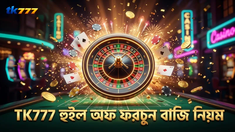 হুইল অফ ফরচুনের রঙিন সেগমেন্টে বাজি ধরার নিয়ম দেখাচ্ছে TK777